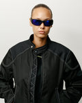 MIKEY POLARIZED SUNGLASSES - Rubber Black/Polarized Dark Blue Lens
