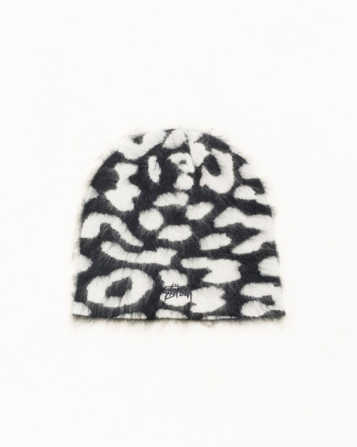 CASHMERE LEOPARD SKULLCAP - Black