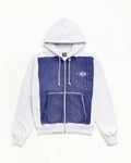 PRINTED PATTERN ZIP HOODIE - Blue Pinstripe