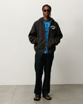 VARSITY ZIP HOODIE - Washed Black