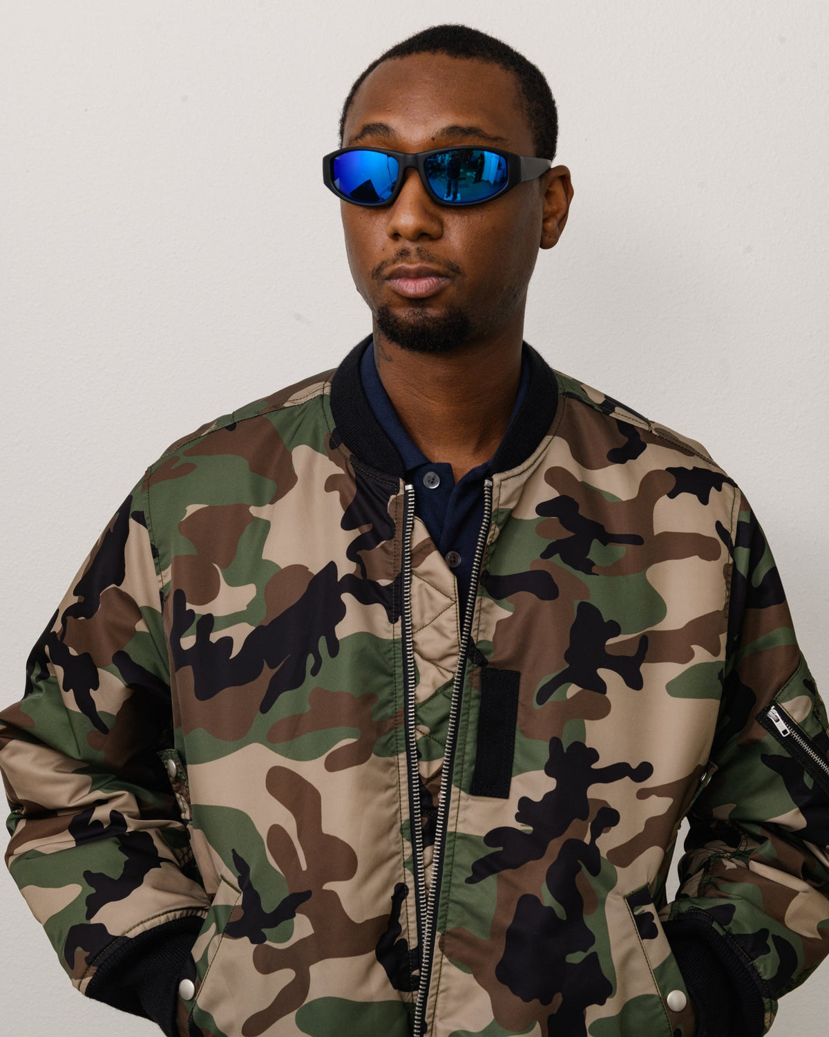 LESLIE SUNGLASSES - Matte Black Rubber/Blue Mirror Lens