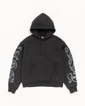 MOTIF PRINT HOODIE - Black