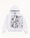 SNAKESKIN ZIP HOODIE - Ash Heather