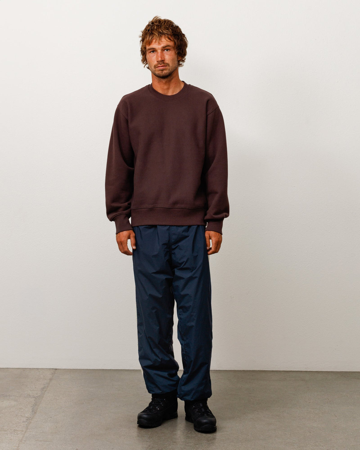FLEECE CREW - Brown