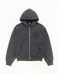 LINK SPORT ZIP HOODIE GARMENT DYED - Faded Black