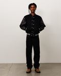 WOOL VARSITY JACKET - Black