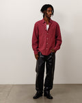 STANDARD CRINKLE SHIRT - Burgundy Check