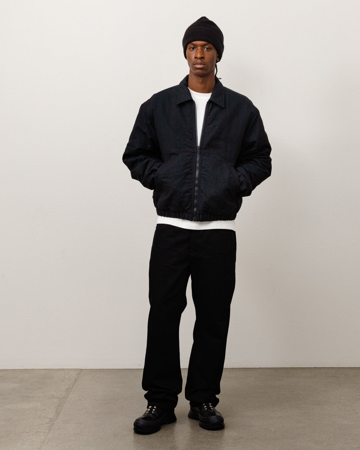 NYCO COLLARED WORK JACKET - Black