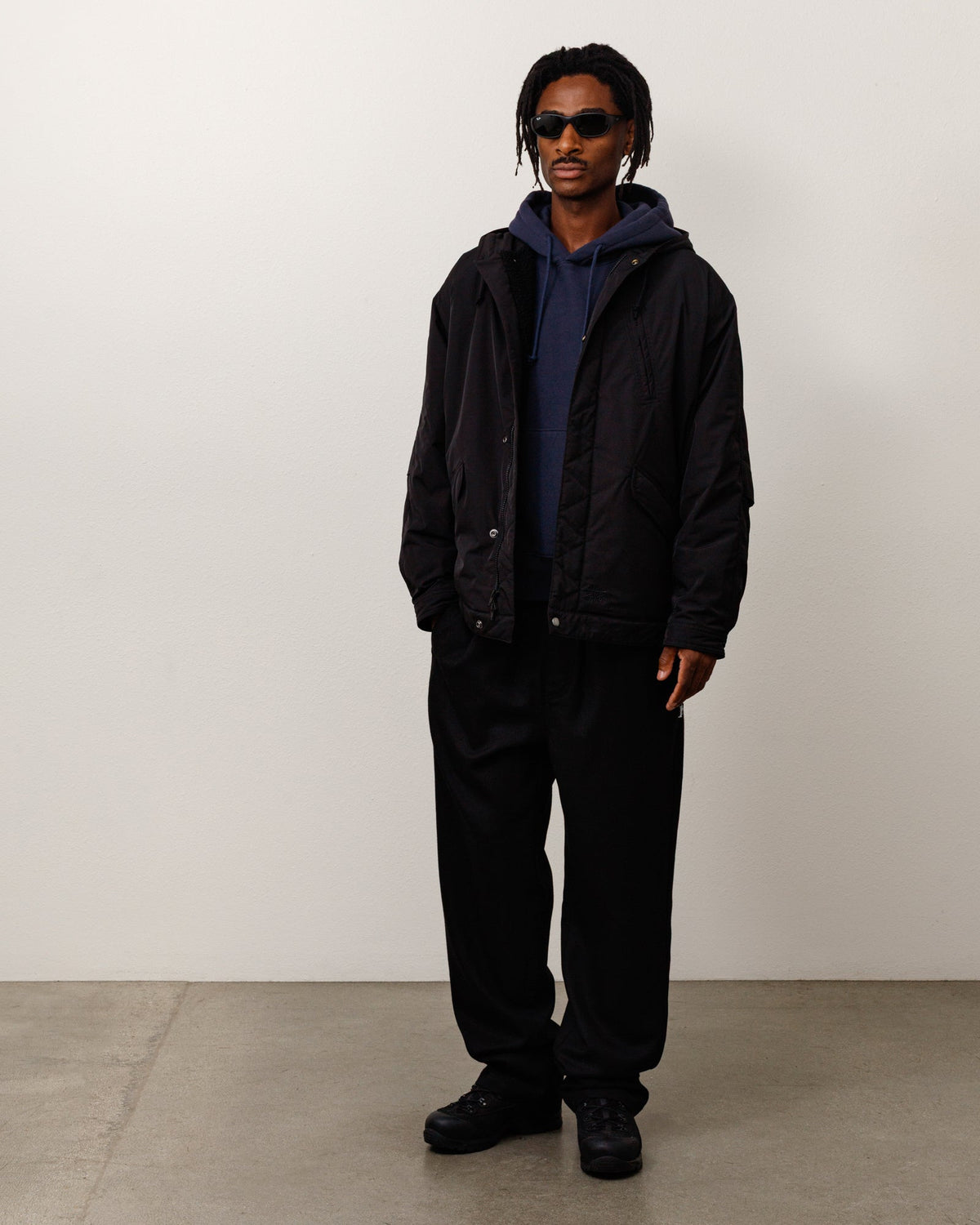 WOOL BEACH PANT - Black