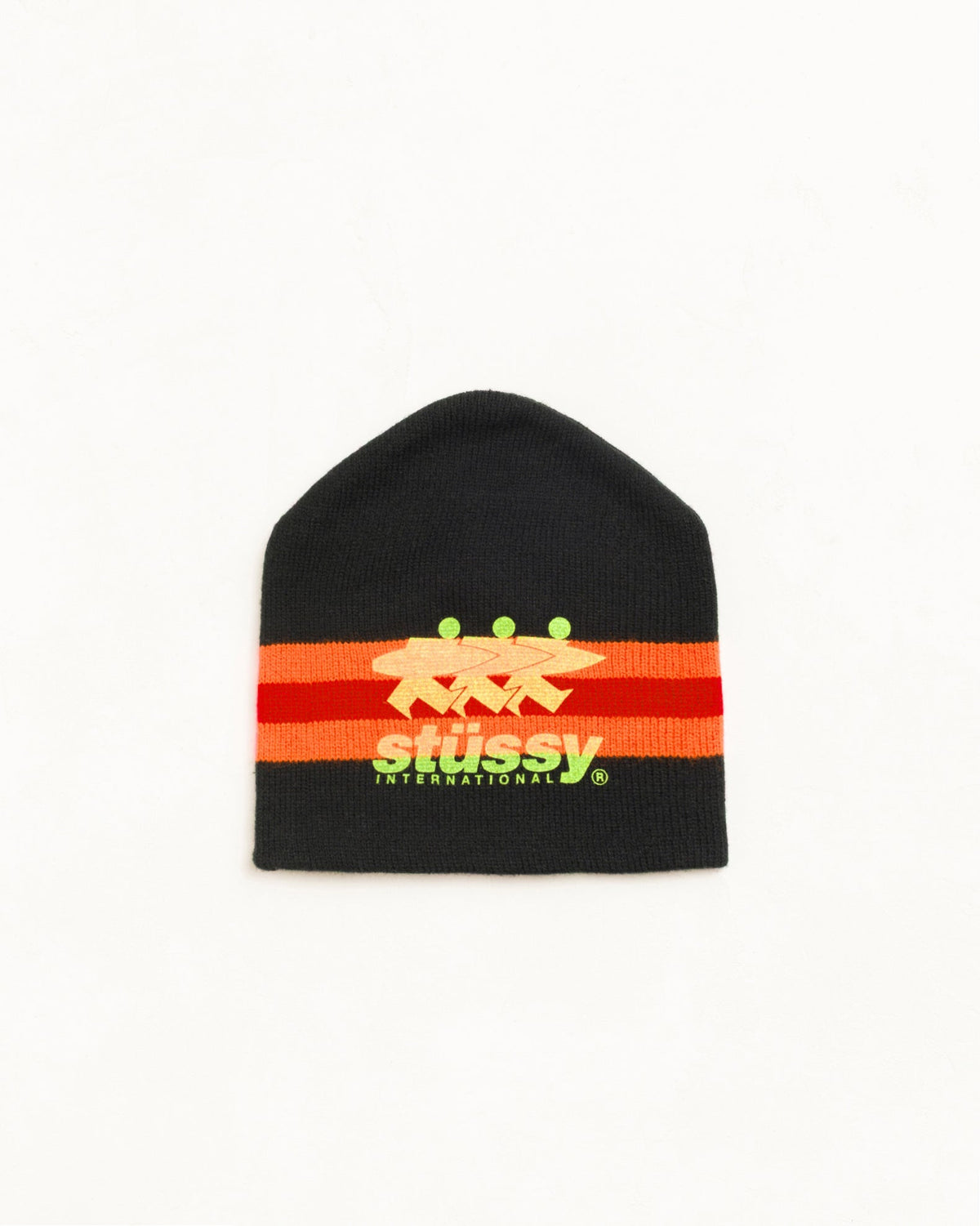 STRIPE SKI BEANIE - Black