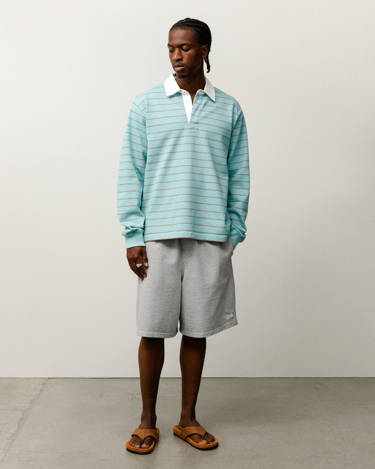 STRIPED RUGBY SHIRT - Blue